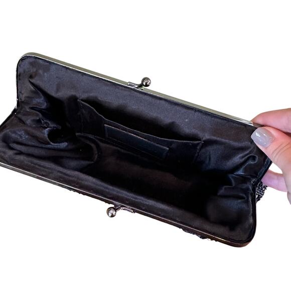 Express Black Sequin Clutch with Clasp - Picture 7 of 7